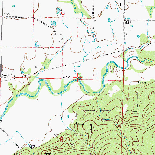 Topographic Map of Fourmile Branch, OK
