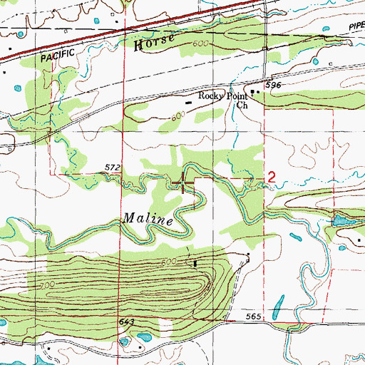 Topographic Map of Horse Creek, OK