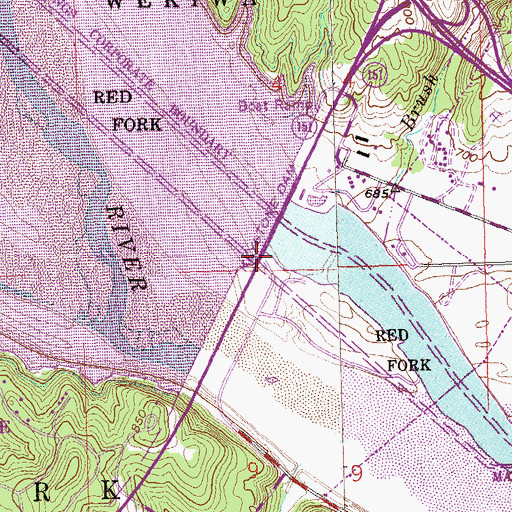 Topographic Map of Keystone Dam, OK