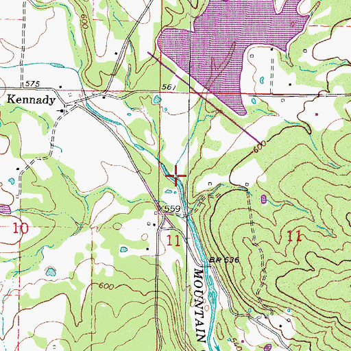 Topographic Map of Little Mountain Creek, OK