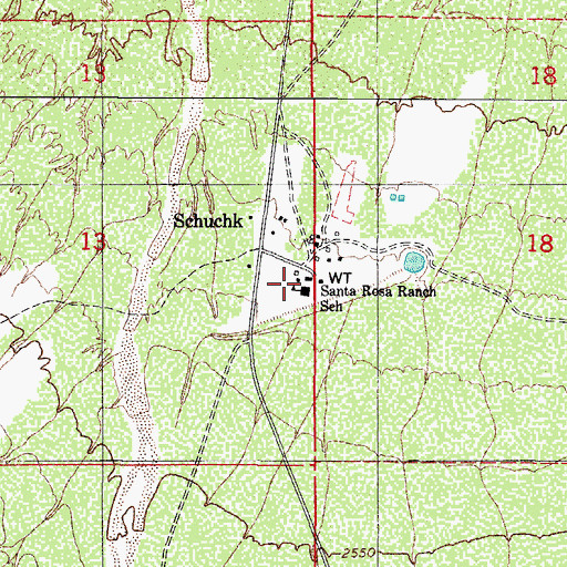 Topographic Map of Santa Rosa Ranch School, AZ