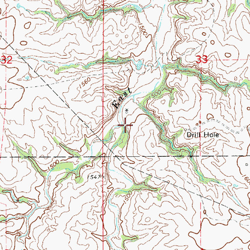 Topographic Map of Middle Griever Creek, OK