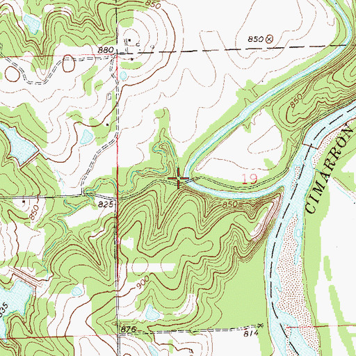 Topographic Map of Spring Creek, OK