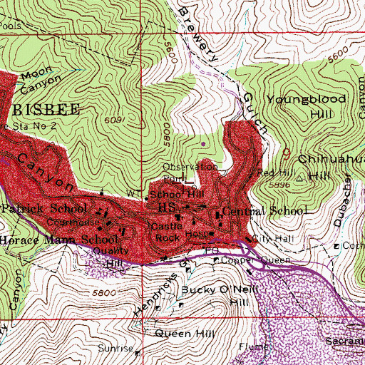 Topographic Map of School Hill, AZ