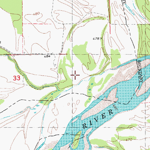 Topographic Map of Blue Lake, OK