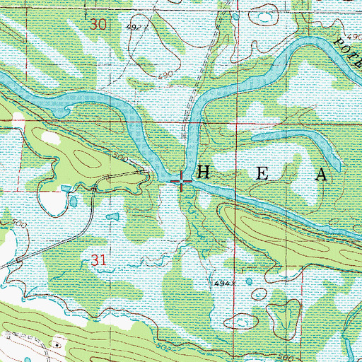Topographic Map of Conser Creek, OK