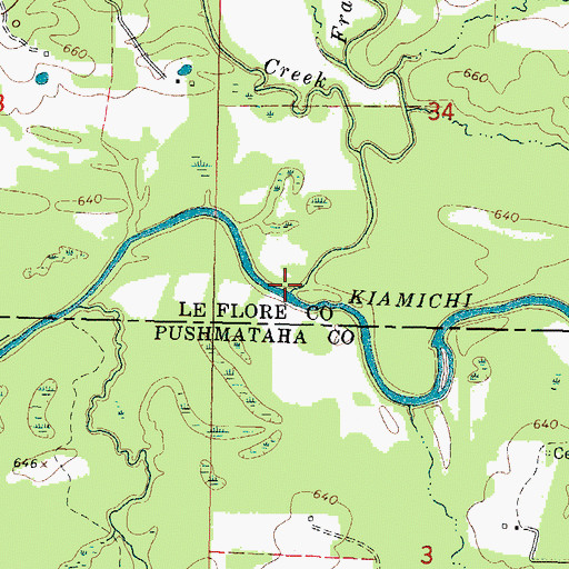 Topographic Map of Frazier Creek, OK