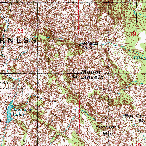 Topographic Map of Mount Lincoln, OK