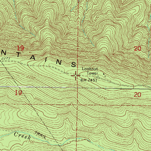Topographic Map of Kiamichi Mountain, OK