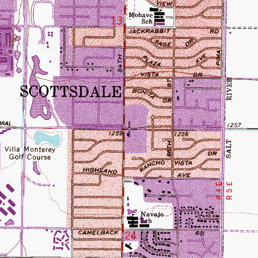 Topographic Map of Scottsdale, AZ
