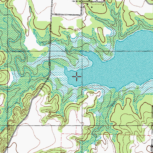 Topographic Map of Lake Texoma, TX
