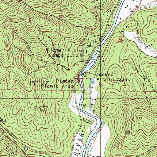 Topographic Map of Jackson Recreation Site, OR