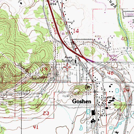 Topographic Map of Alvey Substation, OR