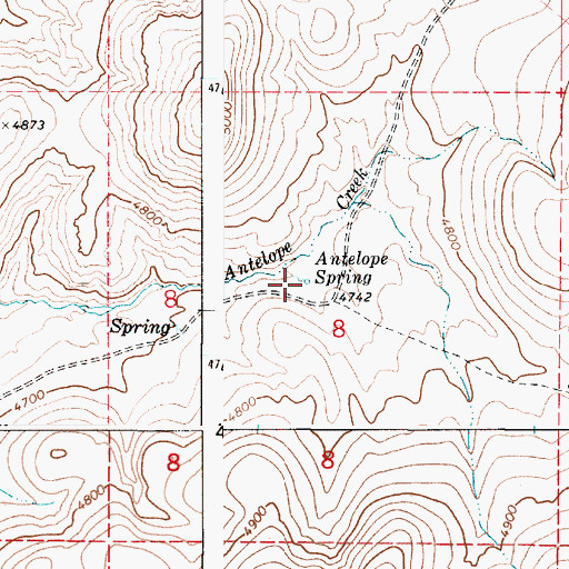Topographic Map of Antelope Spring, OR