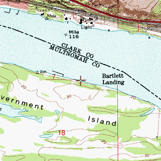 Topographic Map of Bartlett Landing, OR