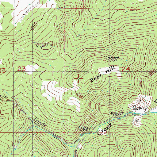 Topographic Map of Bear Hill, OR