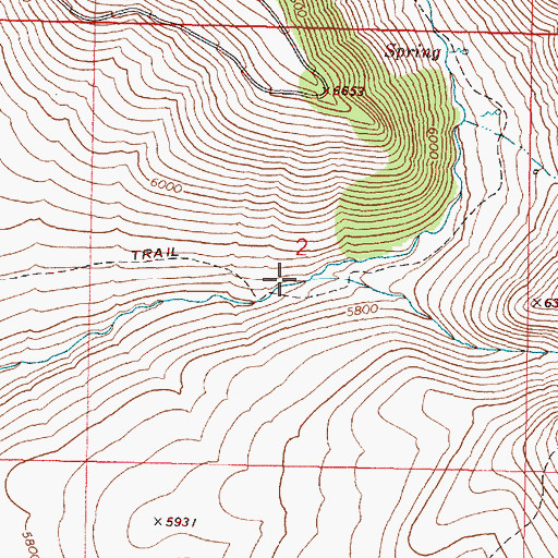 Topographic Map of Big Indian Creek, OR