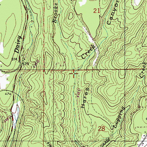 Topographic Map of Brooke Creek, OR