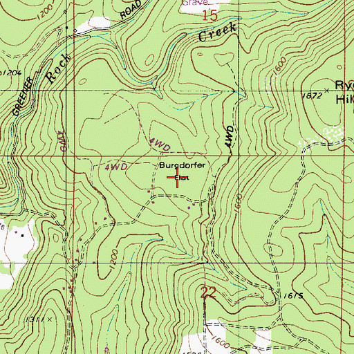 Topographic Map of Burgdorfer Flat, OR