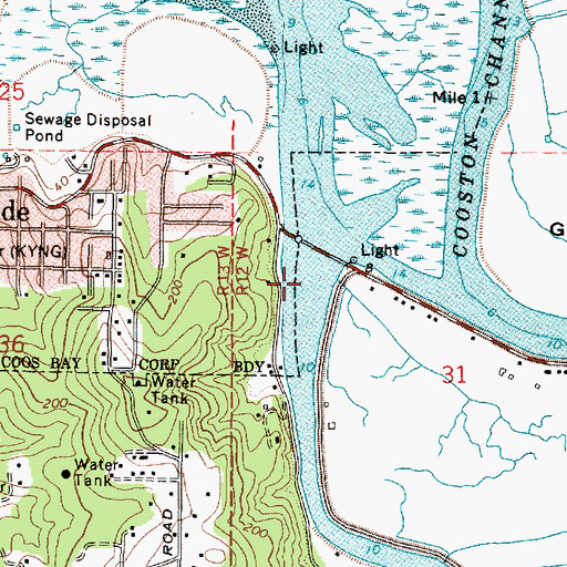 Topographic Map of Catching Slough, OR