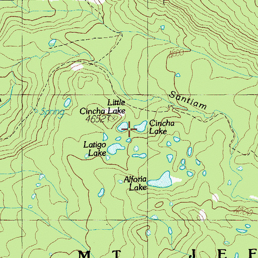 Topographic Map of Cincha Lake, OR