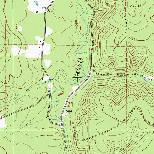 Topographic Map of Coal Creek, OR