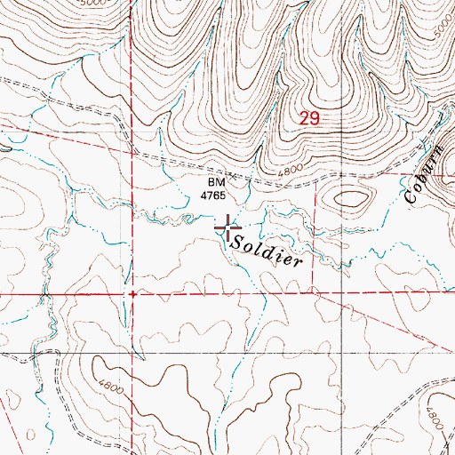 Topographic Map of Coburn Creek, OR