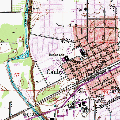 Topographic Map of Howard Eccles Elementary School, OR