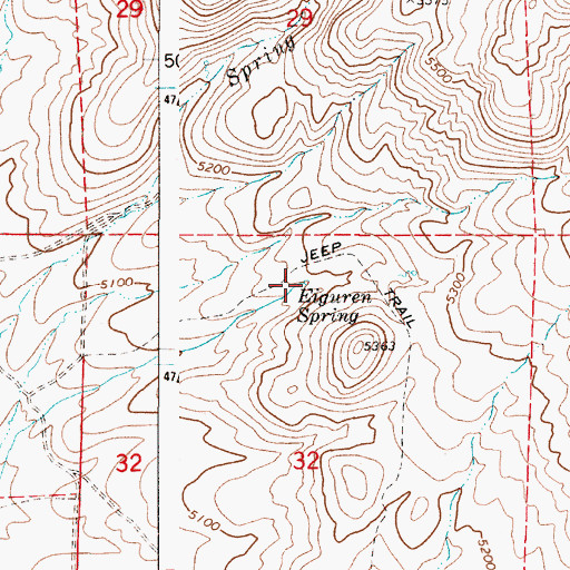 Topographic Map of Eiguren Spring, OR