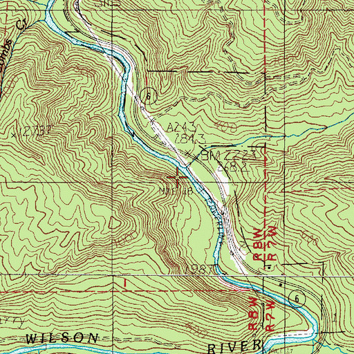 Topographic Map of Fox Creek, OR