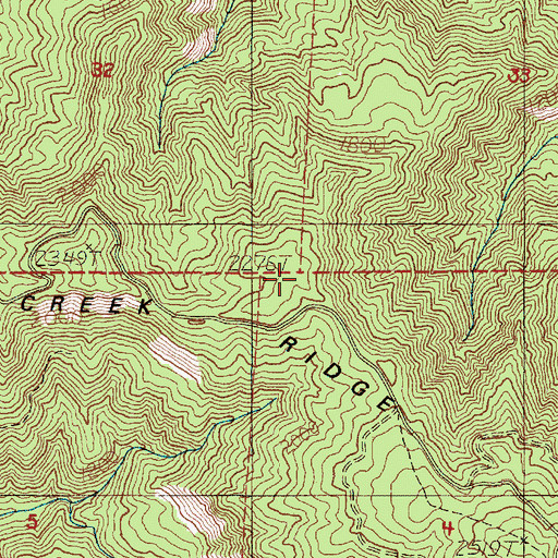 Topographic Map of Fox Creek Ridge, OR
