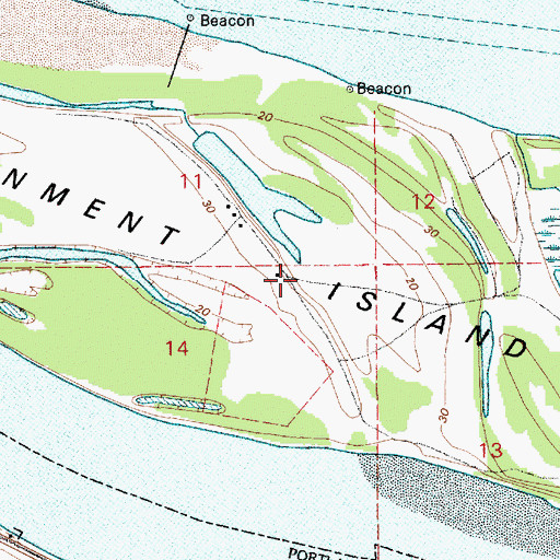 Topographic Map of Government Island, OR