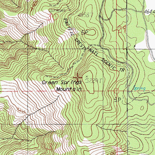 Topographic Map of Green Springs Mountain, OR