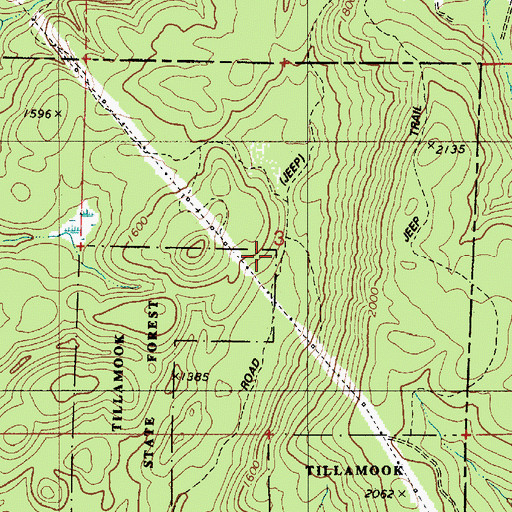 Topographic Map of Greener Road Trail, OR