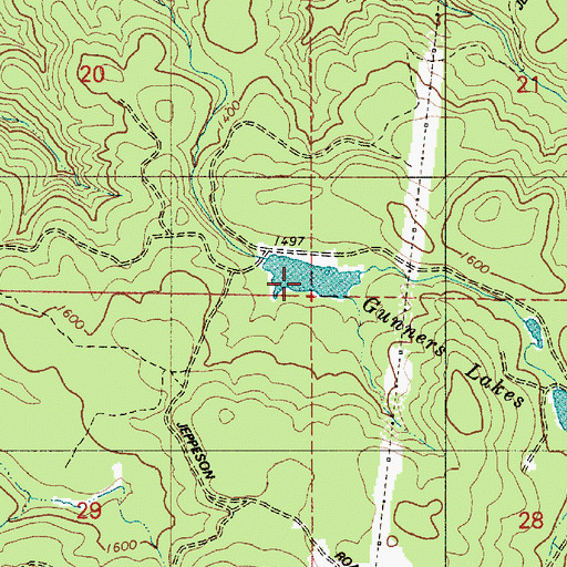 Topographic Map of Gunners Lakes, OR