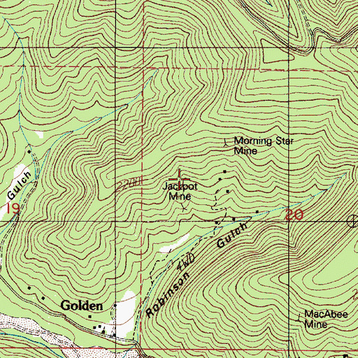 Topographic Map of Jackpot Mine, OR