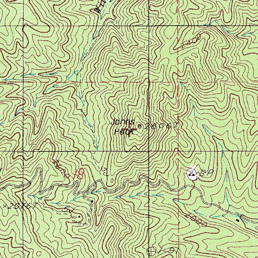 Topographic Map of Johns Peak, OR