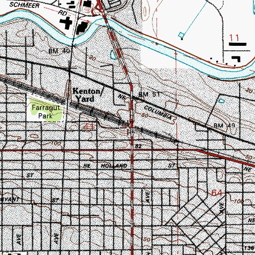 Topographic Map of Kenton Yard, OR