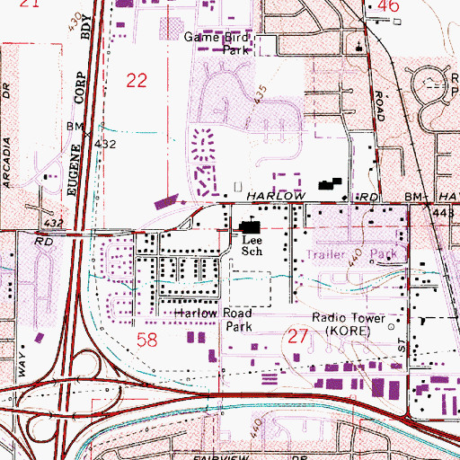 Topographic Map of Guy Lee Elementary School, OR