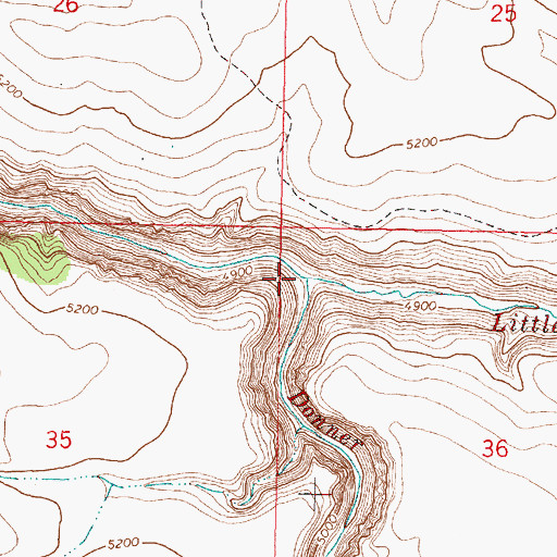 Topographic Map of Little Blitzen River, OR