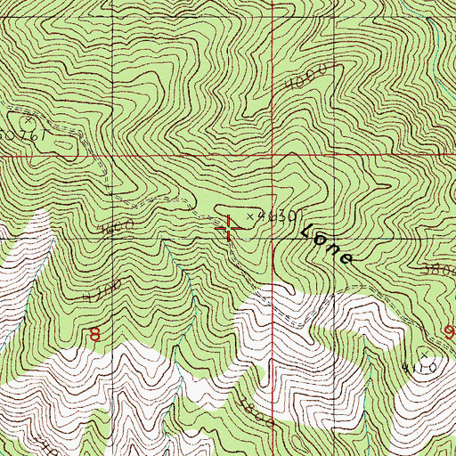 Topographic Map of Lone Pine Ridge, OR