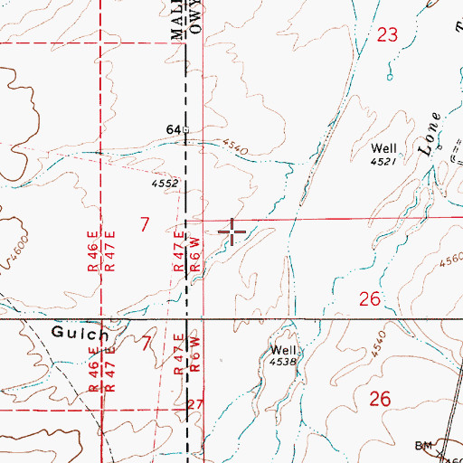 Topographic Map of Long Gulch, OR