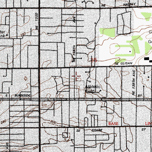 Topographic Map of Menlo Park Elementary School, OR