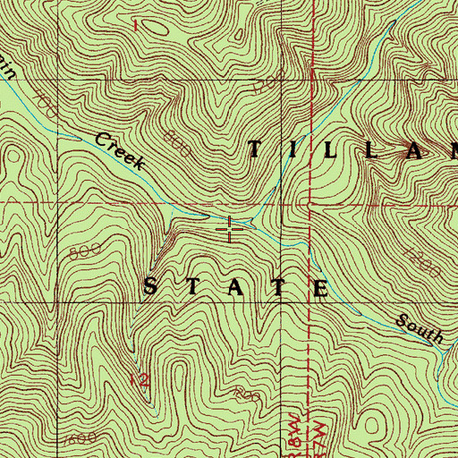 Topographic Map of Middle Fork Cronin Creek, OR