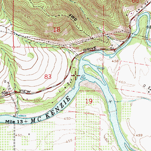 Topographic Map of Mohawk River, OR