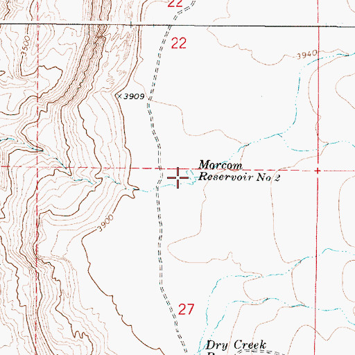 Topographic Map of Morcom Reservoir Number Two, OR