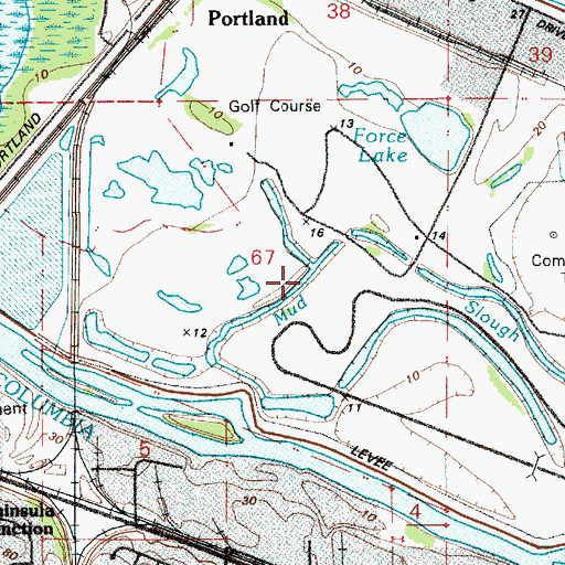 Topographic Map of Mud Slough, OR