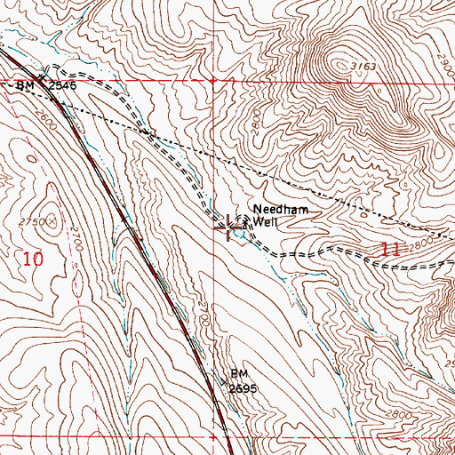 Topographic Map of Needham Well, OR