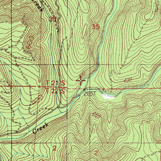 Topographic Map of North Fork Tom Folley Creek, OR