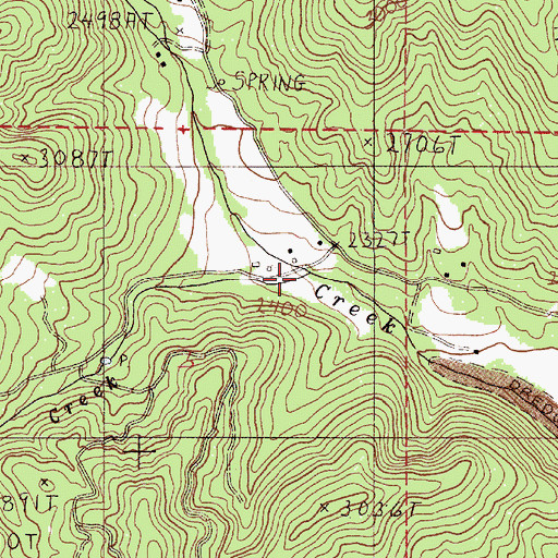 Topographic Map of Oregon Belle Creek, OR